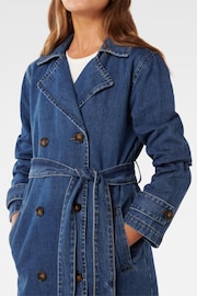 Forever New Blue 100% Cotton Daria Denim Trench Coat - Image 2 of 4