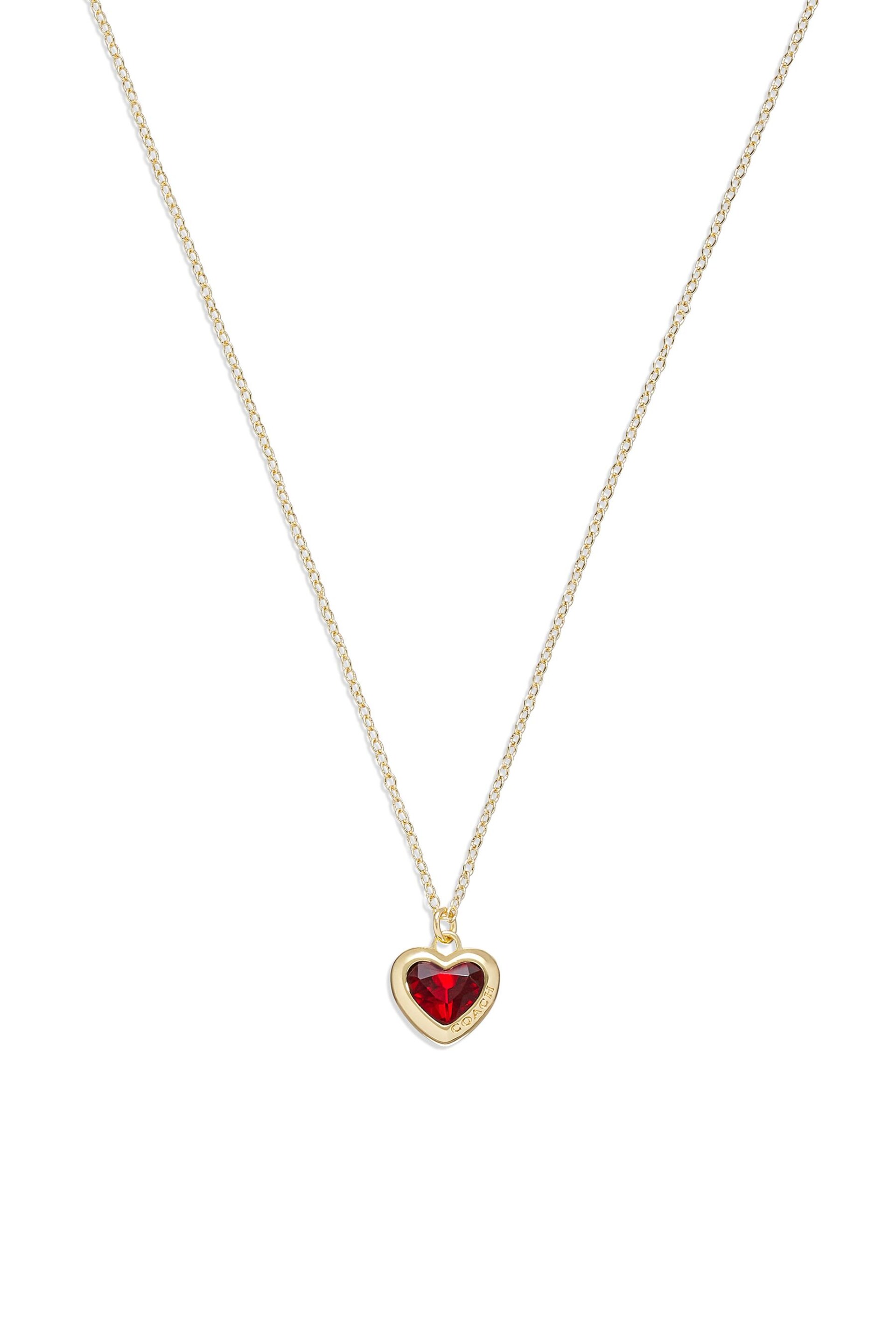 COACH Gold Tone Heart Pendant Necklace - Image 1 of 4