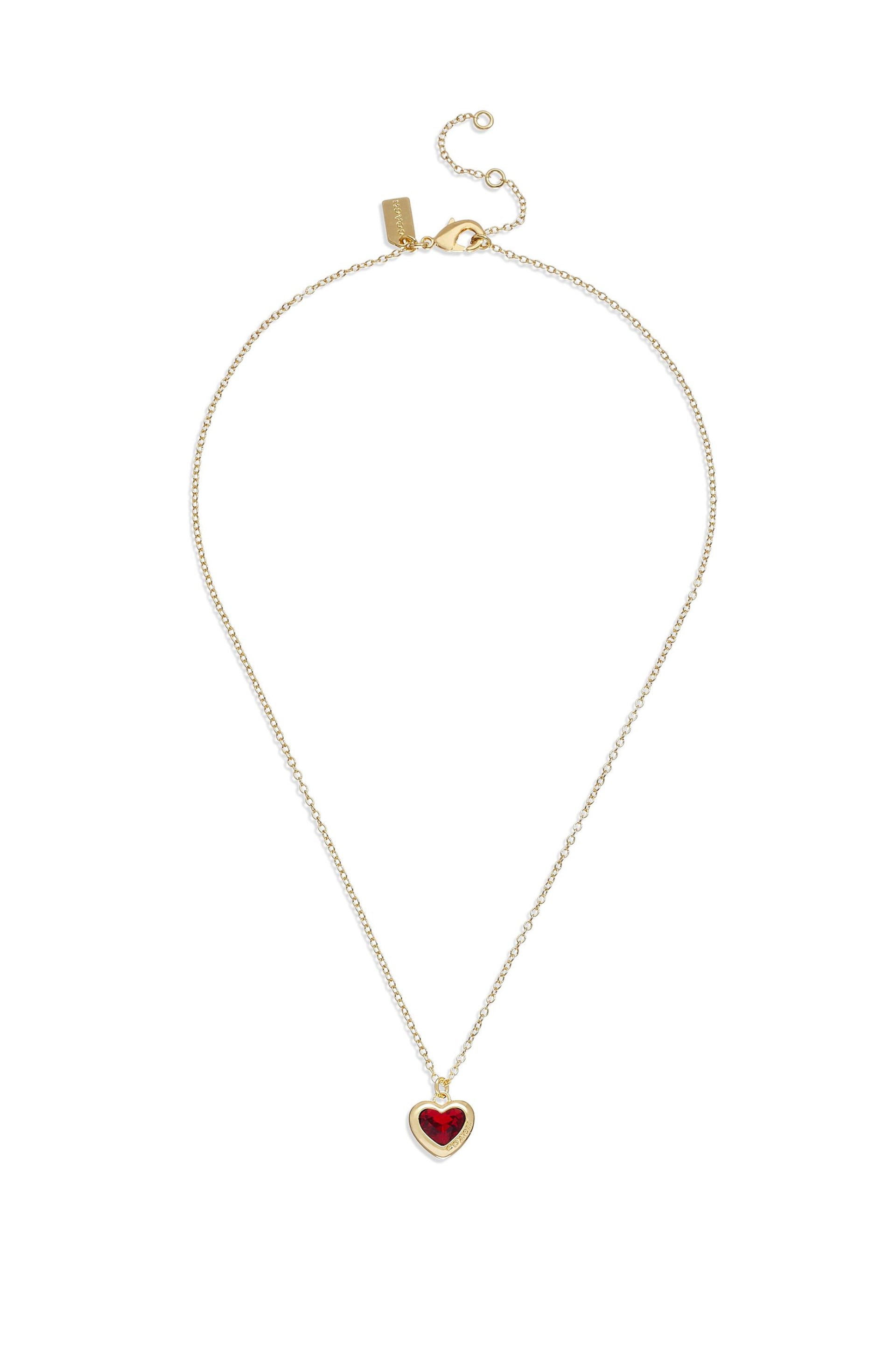COACH Gold Tone Heart Pendant Necklace - Image 2 of 4