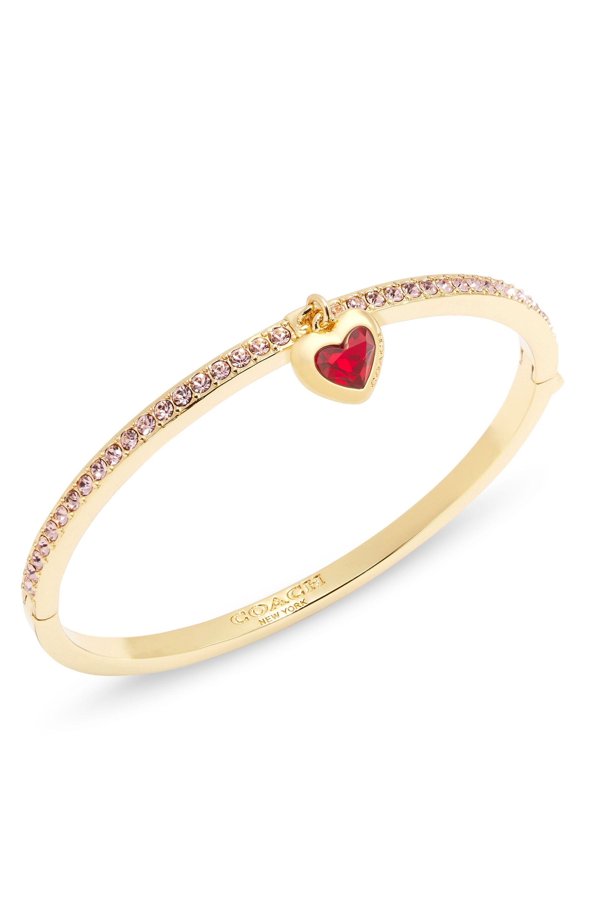 COACH Gold Tone Heart Charm Bangle - Image 2 of 3