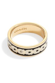COACH Gold Tone Signature Band Ring - Image 1 of 3