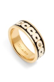 COACH Gold Tone Signature Band Ring - Image 2 of 3
