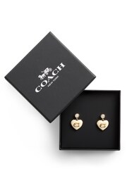COACH Gold Tone Signature Heart Drop Boxed Earrings - Image 1 of 2