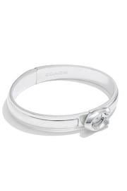 COACH Silver Tone Signature Tabby Bangle Bracelet - Image 1 of 3