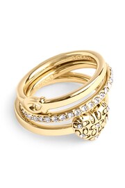 COACH Gold Tone Signature Quilted Heart Ring Set - Image 1 of 2