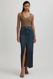 Paige High Rise Denim Maxi Skirt - Image 1 of 5