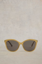 White Stuff Green Sia Soft Cateye Sunglasses - Image 1 of 4