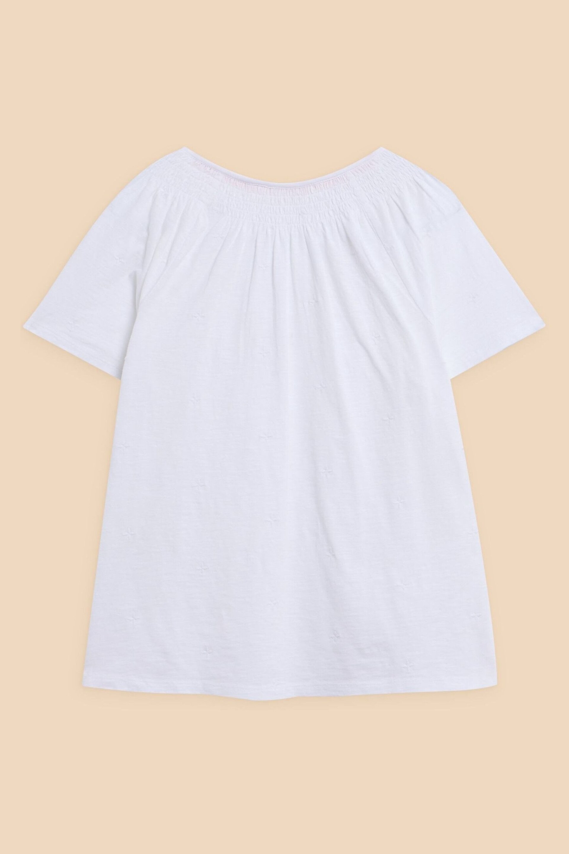 White Stuff White Notch Neck Luella Embroidered Top - Image 6 of 7