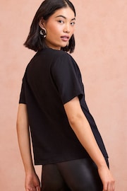 ENB | Love & Roses Black Embellished Jersey T-Shirt - Image 4 of 4