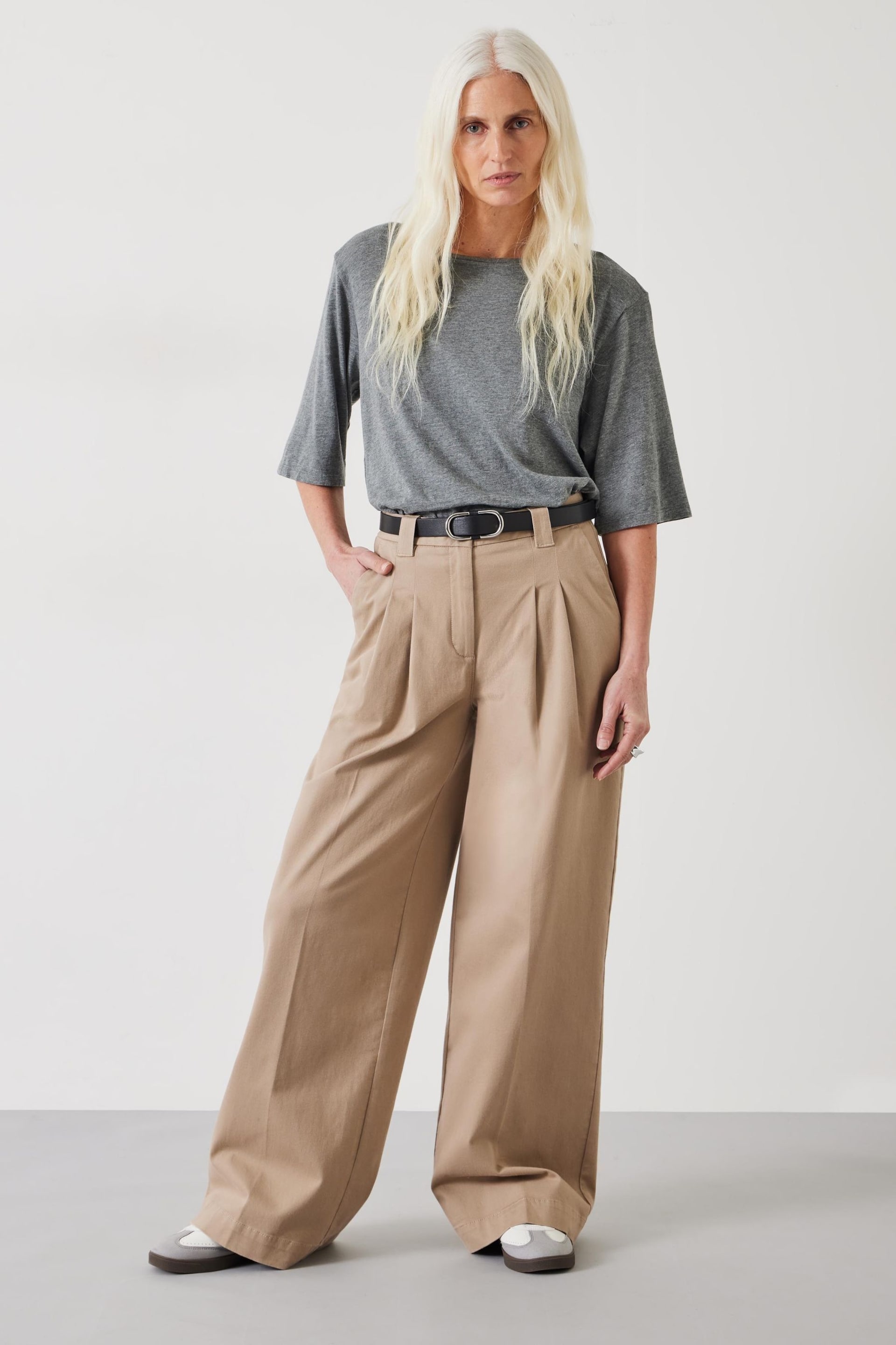 Hush Nude Ali Wide Chino Trousers - Image 1 of 5