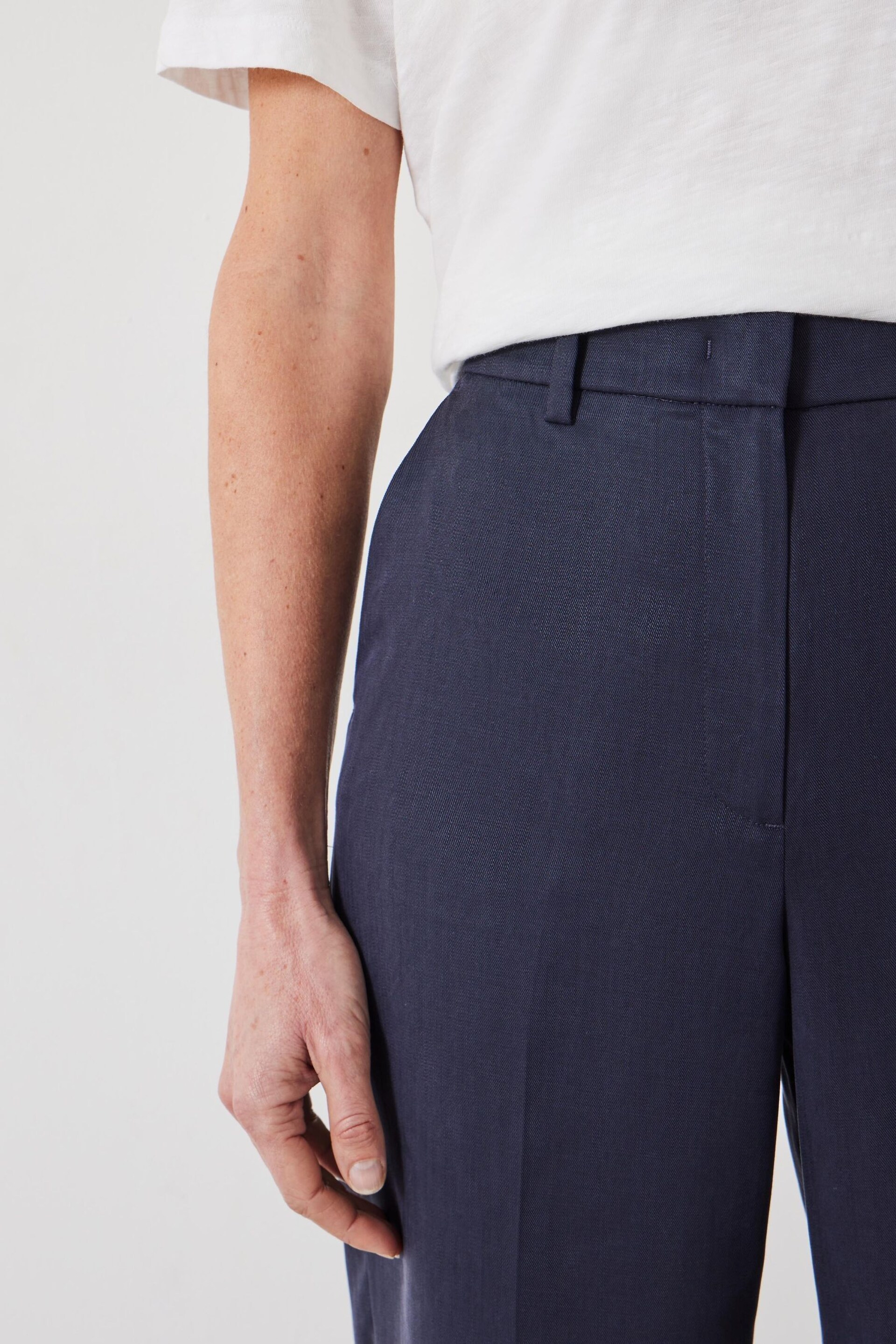 Hush Blue Frances Flat Front Trousers - Image 3 of 4