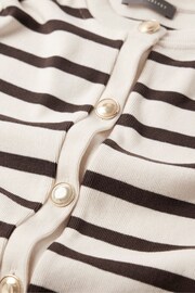 Mint Velvet Cream Striped Sleeved Cardigan - Image 4 of 4