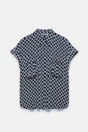 Mint Velvet Blue Print Short Sleeve Shirt - Image 3 of 4
