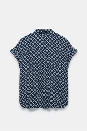 Mint Velvet Blue Print Short Sleeve Shirt - Image 4 of 4