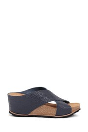 Jones Bootmaker Blue Tansy Leather Wedges Mules Sandals - Image 1 of 5