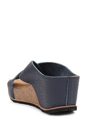 Jones Bootmaker Blue Tansy Leather Wedges Mules Sandals - Image 2 of 5