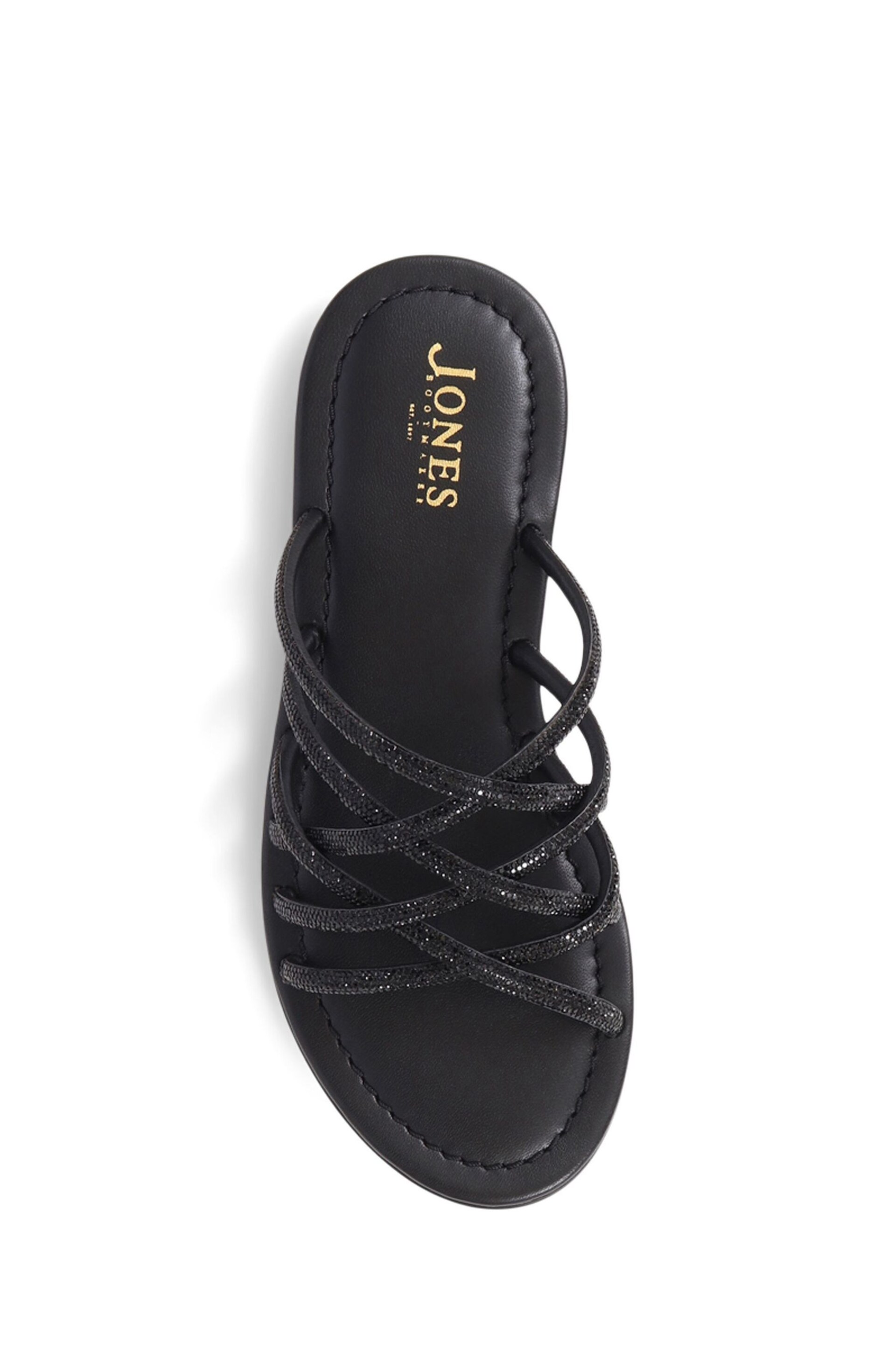 Jones Bootmaker Hira Jewelled Leather Black Sandals - Image 4 of 5
