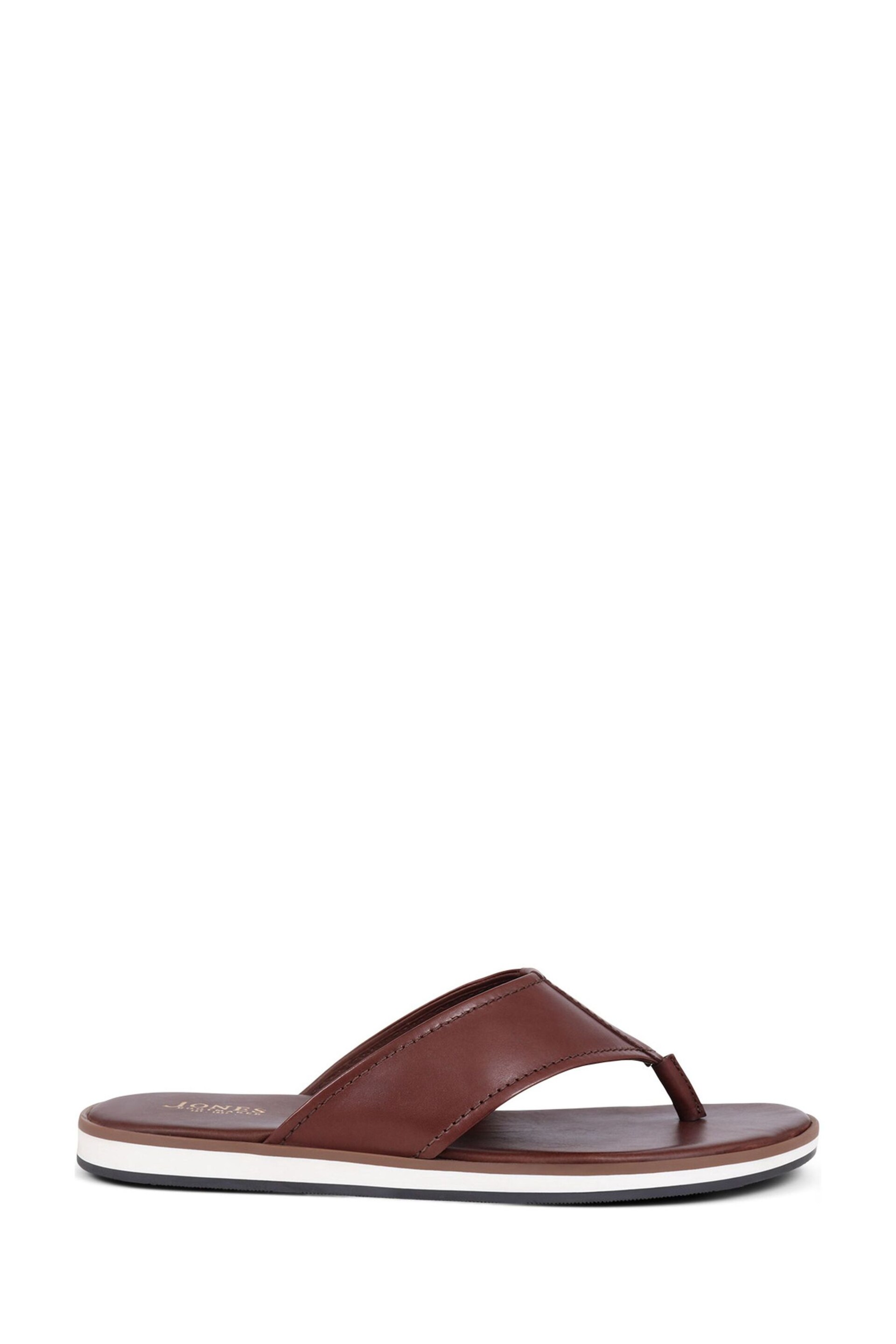 Jones Bootmaker Wealdstone Leather Toe Post Brown Sandals - Image 2 of 6