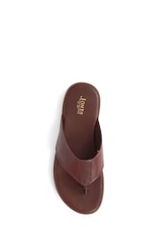 Jones Bootmaker Wealdstone Leather Toe Post Brown Sandals - Image 5 of 6