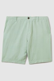 Reiss Mint Ezra Cotton Blend Internal Drawstring Shorts - Image 2 of 6