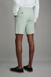 Reiss Mint Ezra Cotton Blend Internal Drawstring Shorts - Image 5 of 6