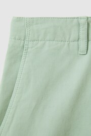 Reiss Mint Ezra Cotton Blend Internal Drawstring Shorts - Image 6 of 6