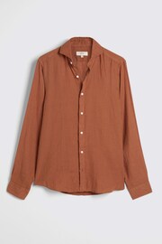 MOSS Red Tailored Fit Linen Shirt - Image 3 of 4