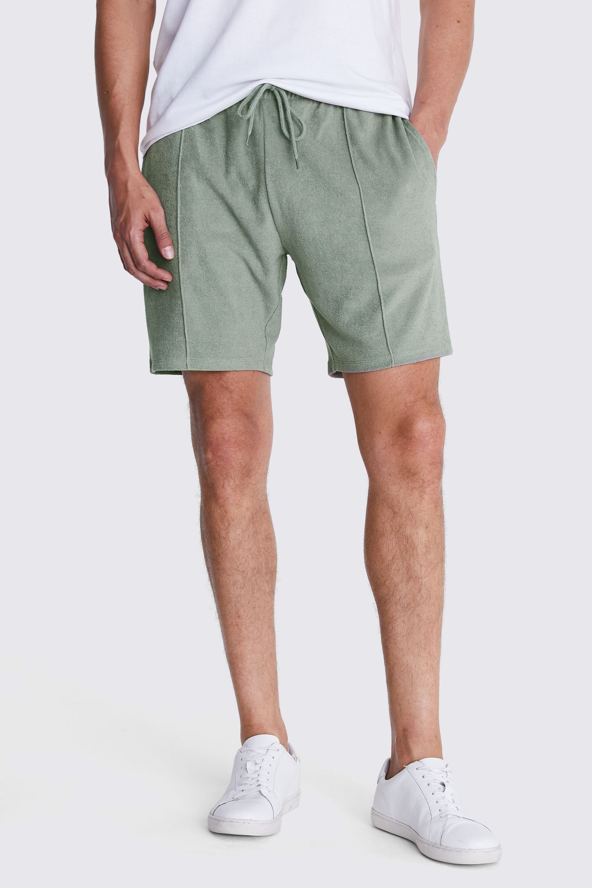 MOSS Green Terry Towelling Shorts - Image 1 of 3