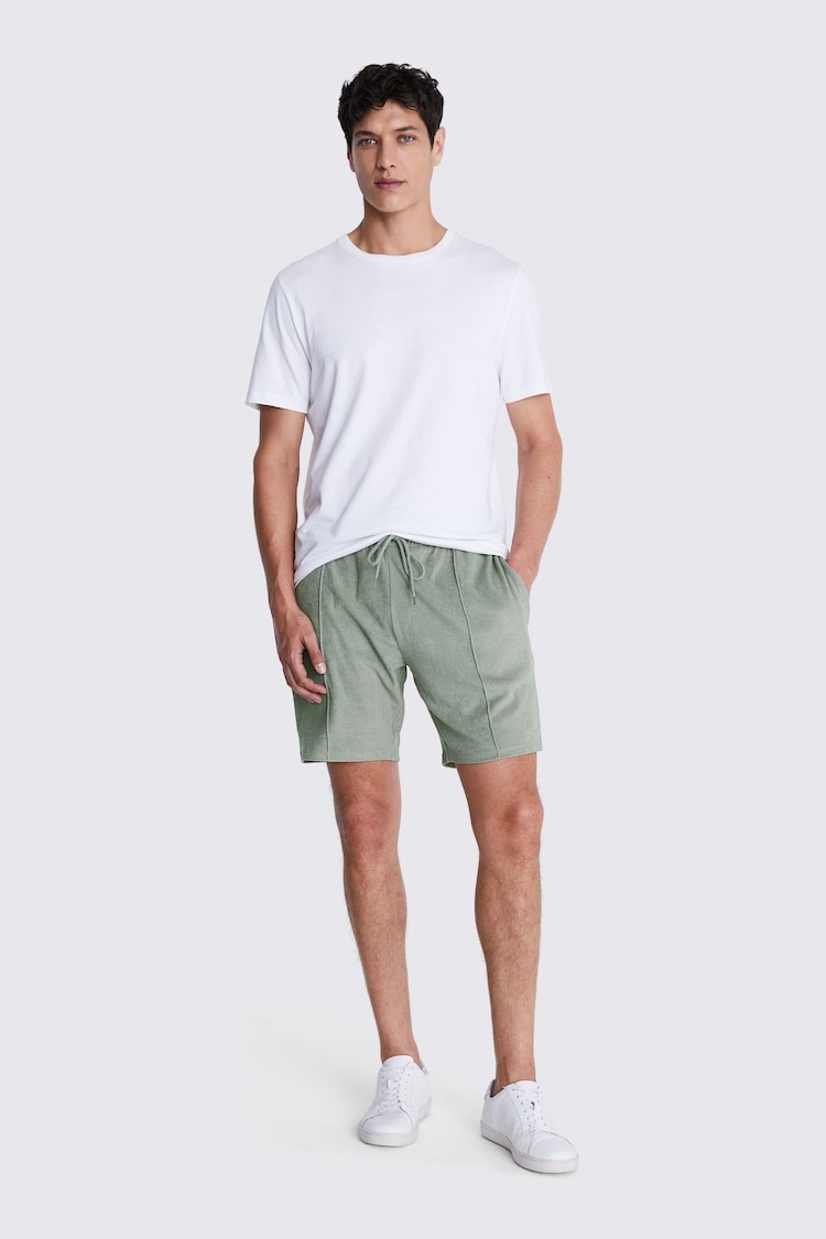 MOSS Green 100% Cotton Terry Towelling Shorts - Image 2 of 3