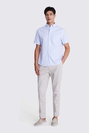 MOSS Blue Short Sleeve Washed Oxford Shirt - Image 2 of 4