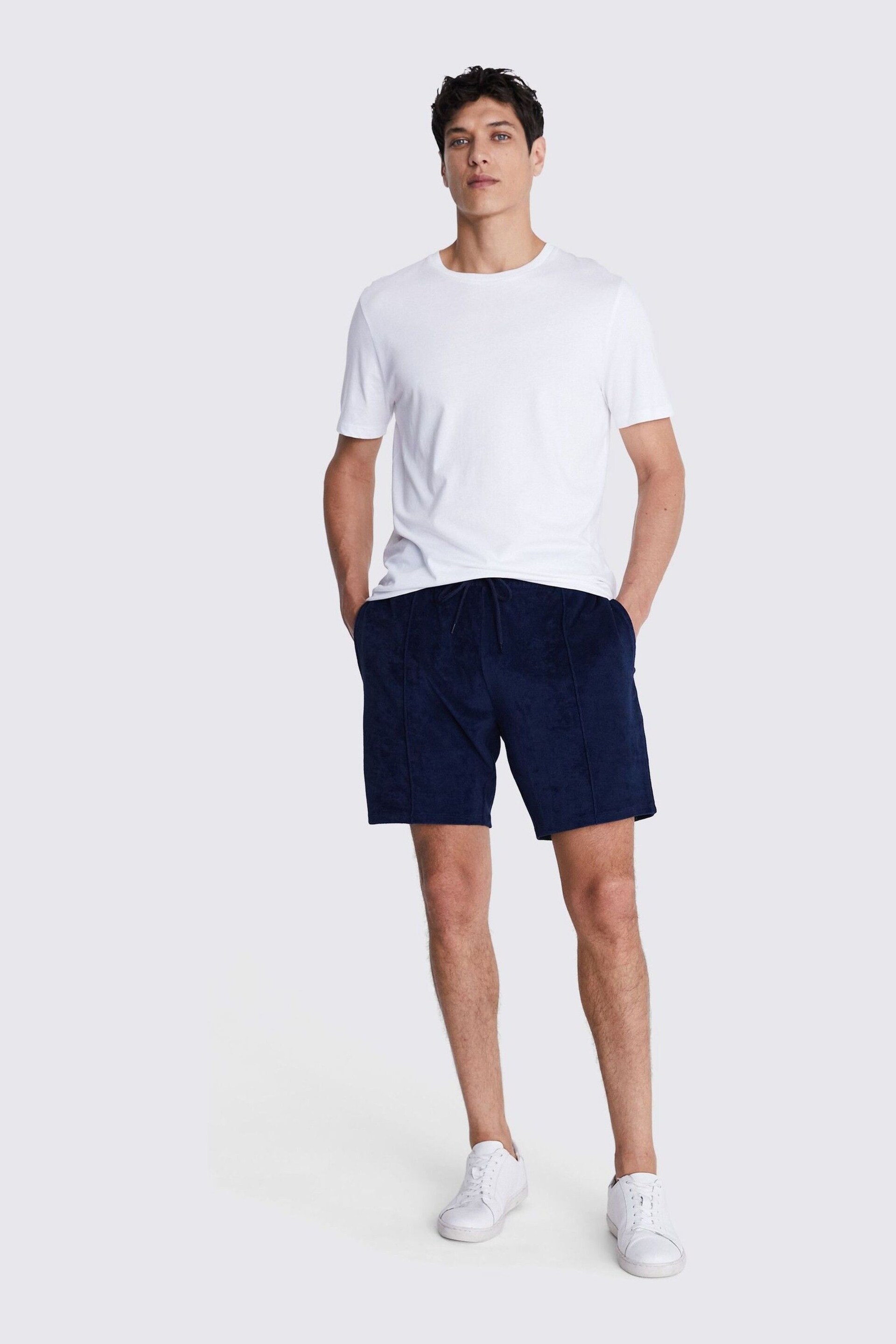 MOSS Blue Terry Towelling Shorts - Image 2 of 4