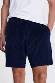 MOSS Blue Terry Towelling Shorts - Image 3 of 4