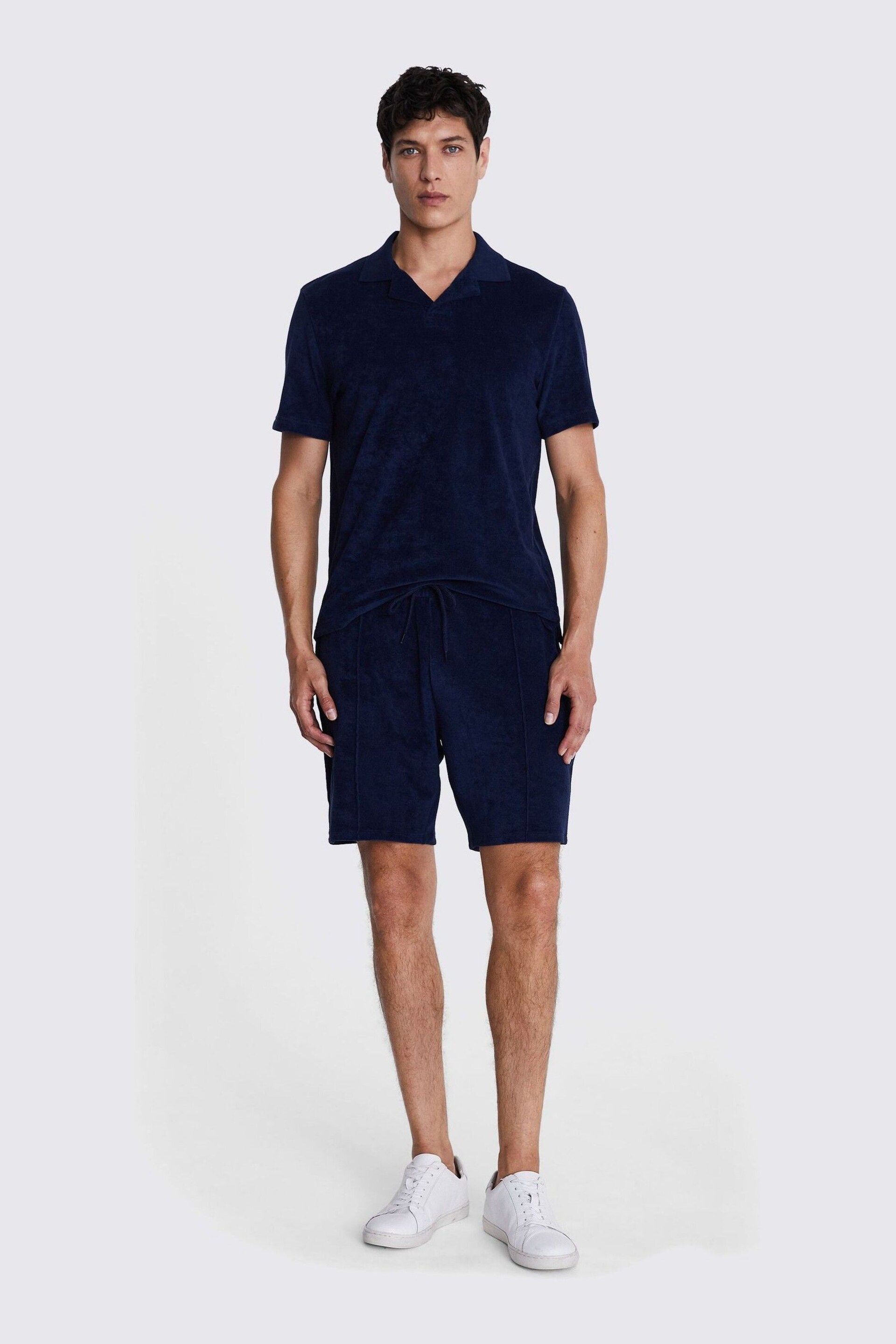 MOSS Blue Terry Towelling Shorts - Image 4 of 4