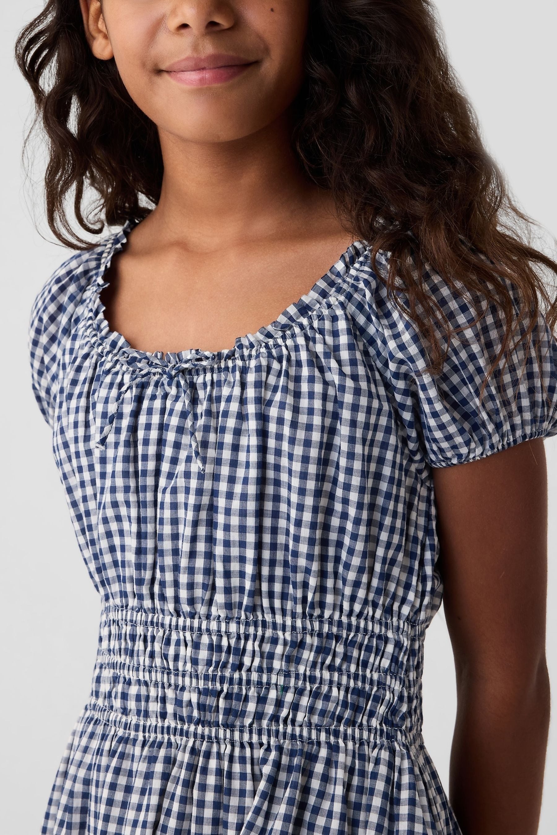 Buy Gap Navy Blue DOEN Gingham Dress Kids from Next Luxembourg