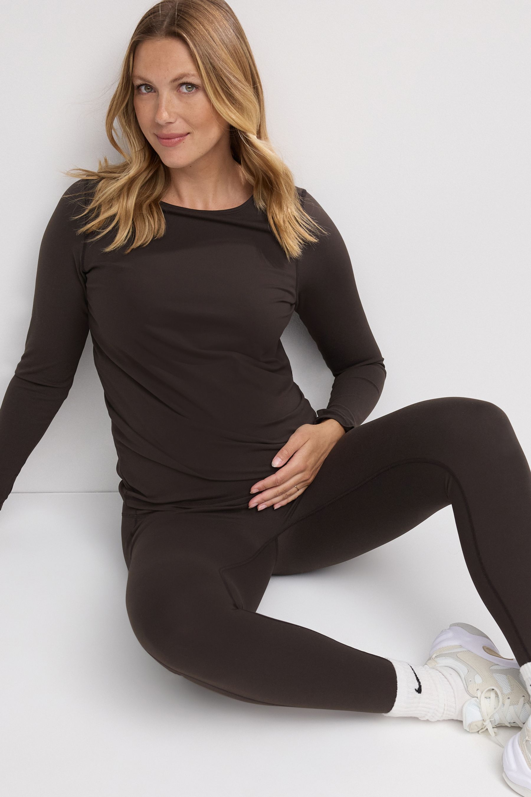 Chocolate Brown Maternity Sports Leggings