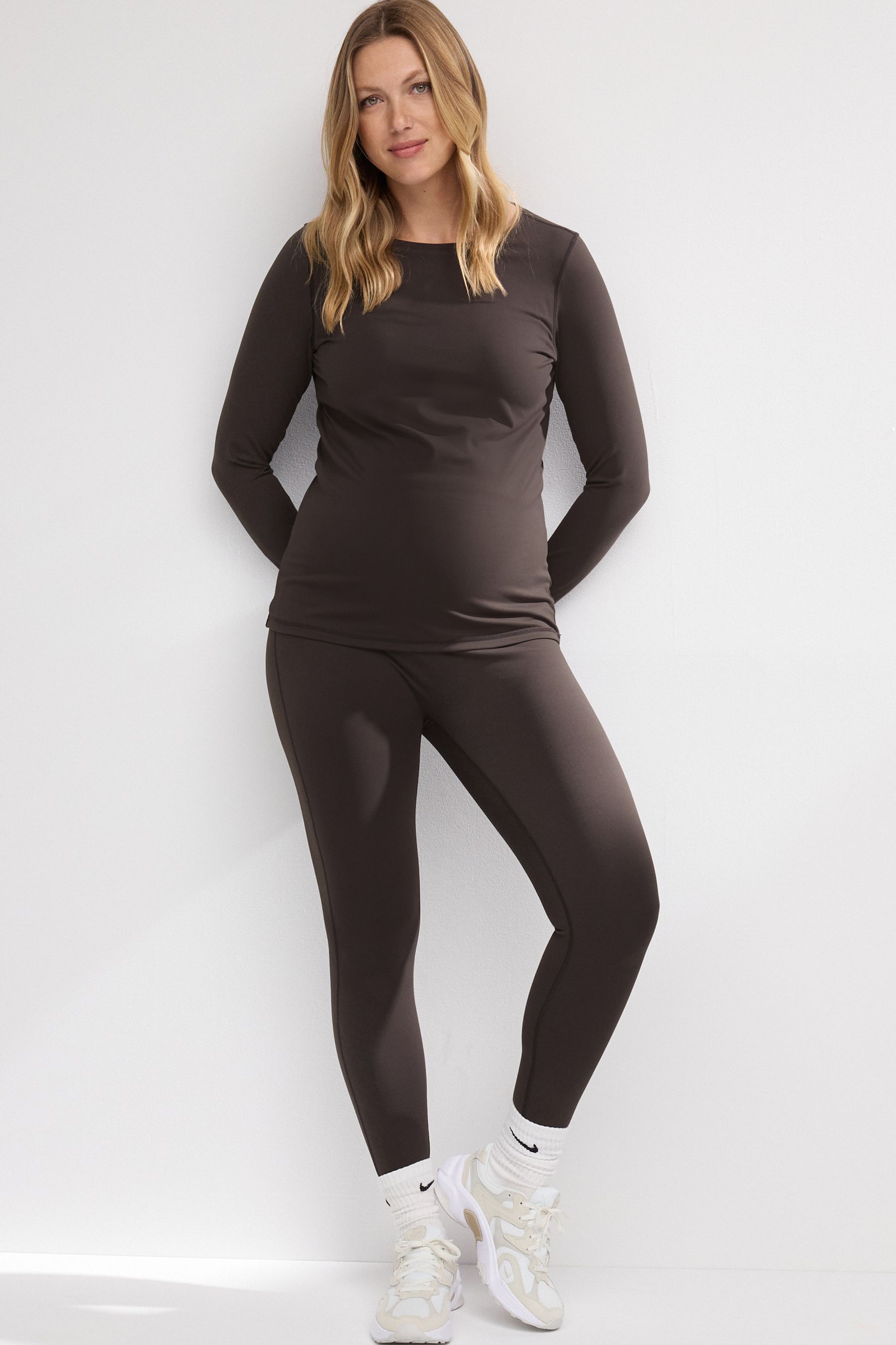 Buy Chocolate Brown Maternity Sports Leggings from Next Luxembourg