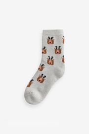 Neutral All Over Character Cotton Rich Christmas Socks 5 Pack - Image 3 of 6