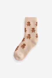 Neutral All Over Character Cotton Rich Christmas Socks 5 Pack - Image 4 of 6