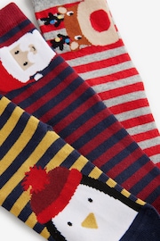 Red/Yellow/Black Cotton Rich Christmas Baby Socks 3 Pack - Image 5 of 6