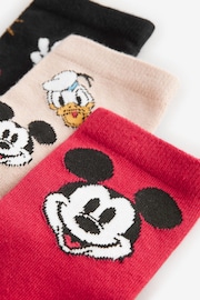 Mickey Mouse Red/White/Black Cotton Rich License Socks 3 Pack - Image 6 of 6