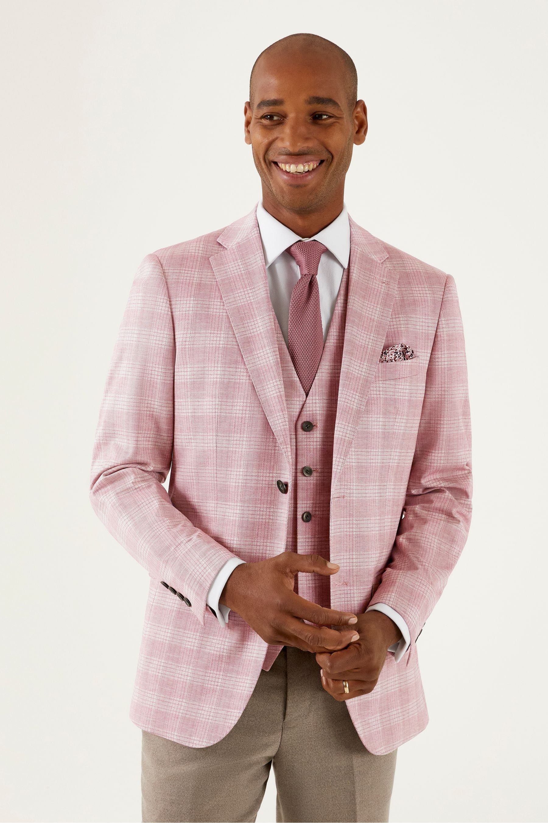 Buy Skopes Light Coral Pink Tailored Fit Montalvo Check Jacket from Next Malta