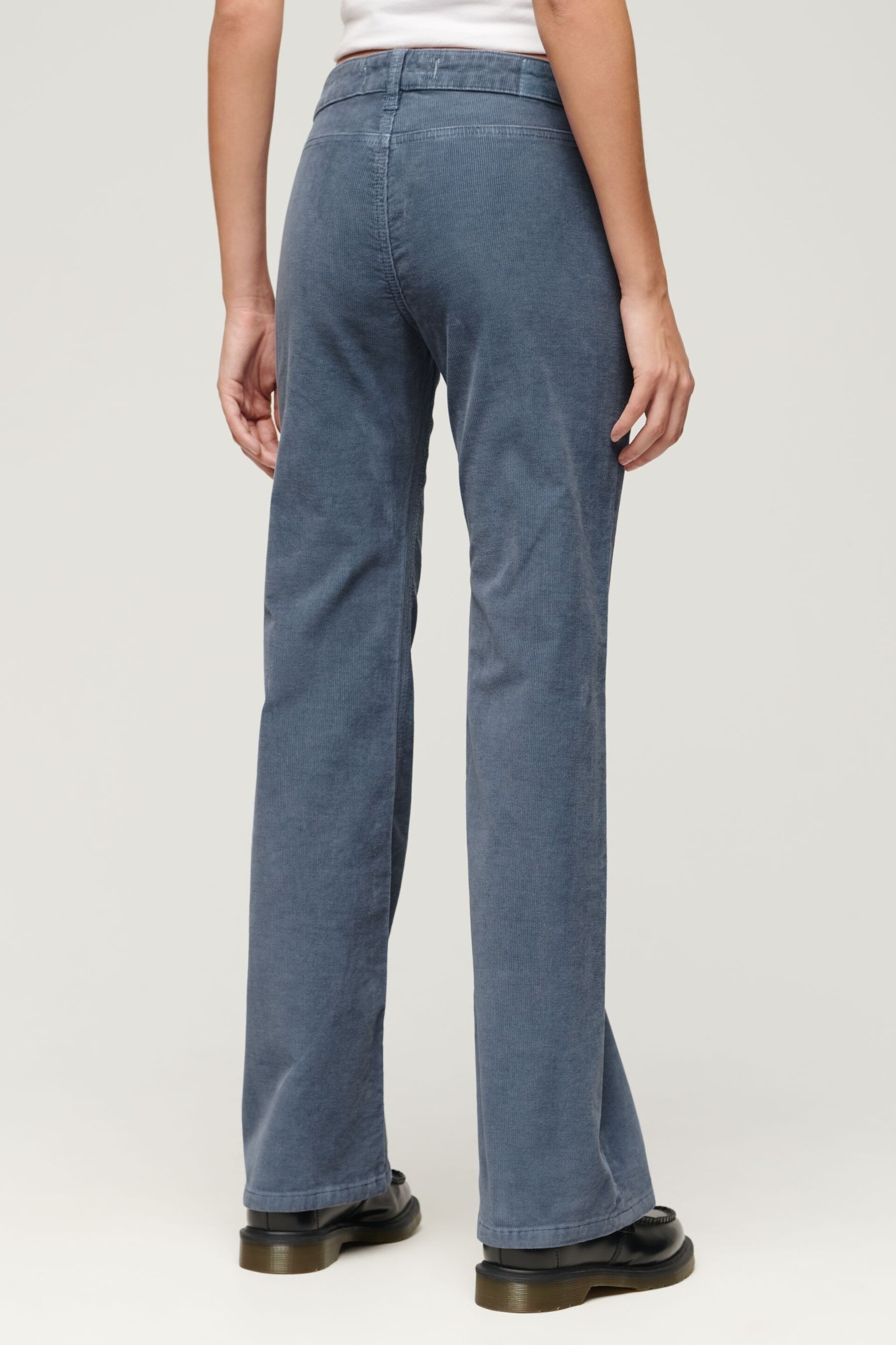 Superdry Blue Low Rise Cord Flare Jeans - Image 3 of 3
