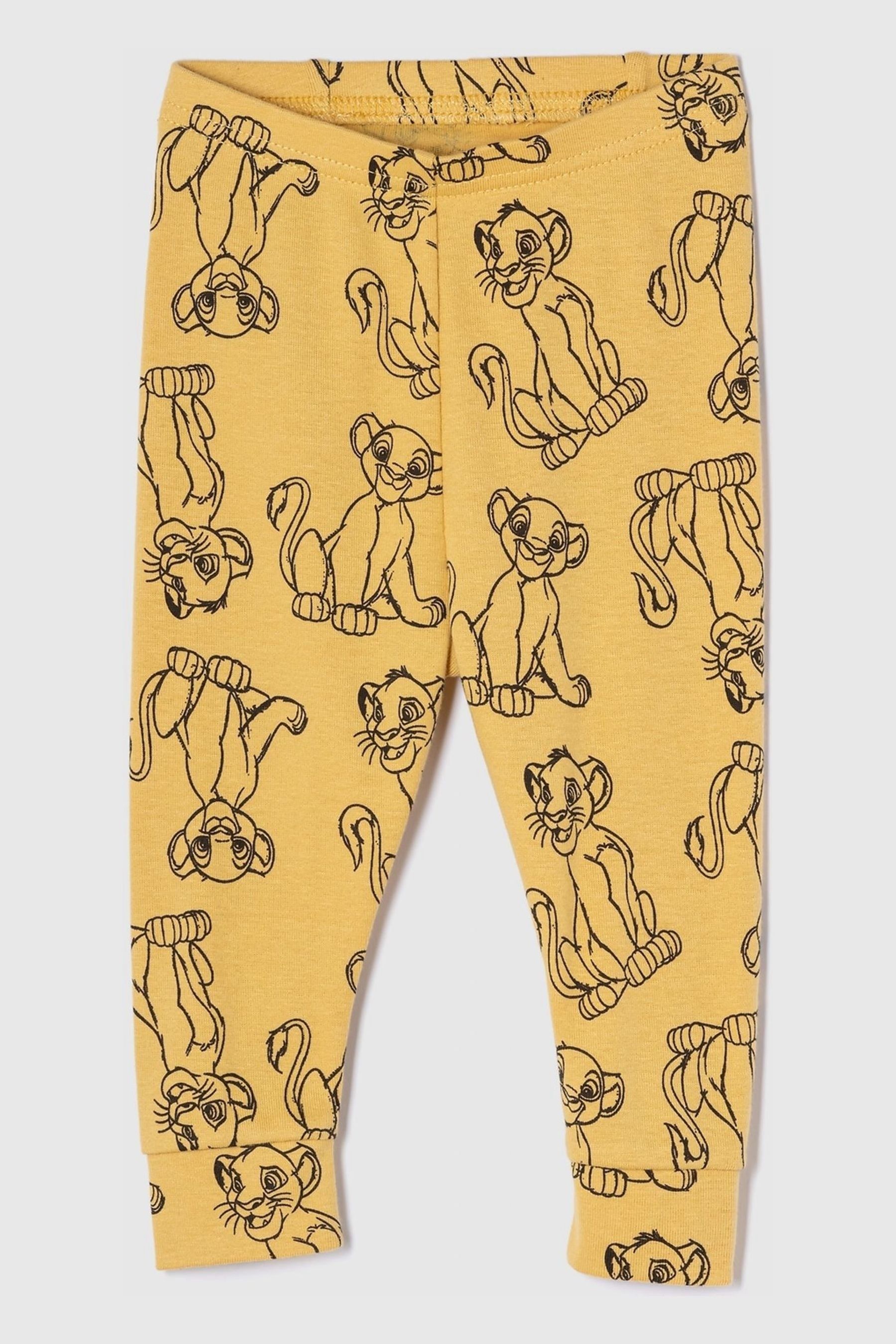 Gap Yellow Simba Disney Lion King Cotton Long Sleeve Pyjama Set 6mths 5yrs