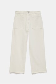 Mint Velvet Cream Beige Cropped Wide Jeans - Image 3 of 4