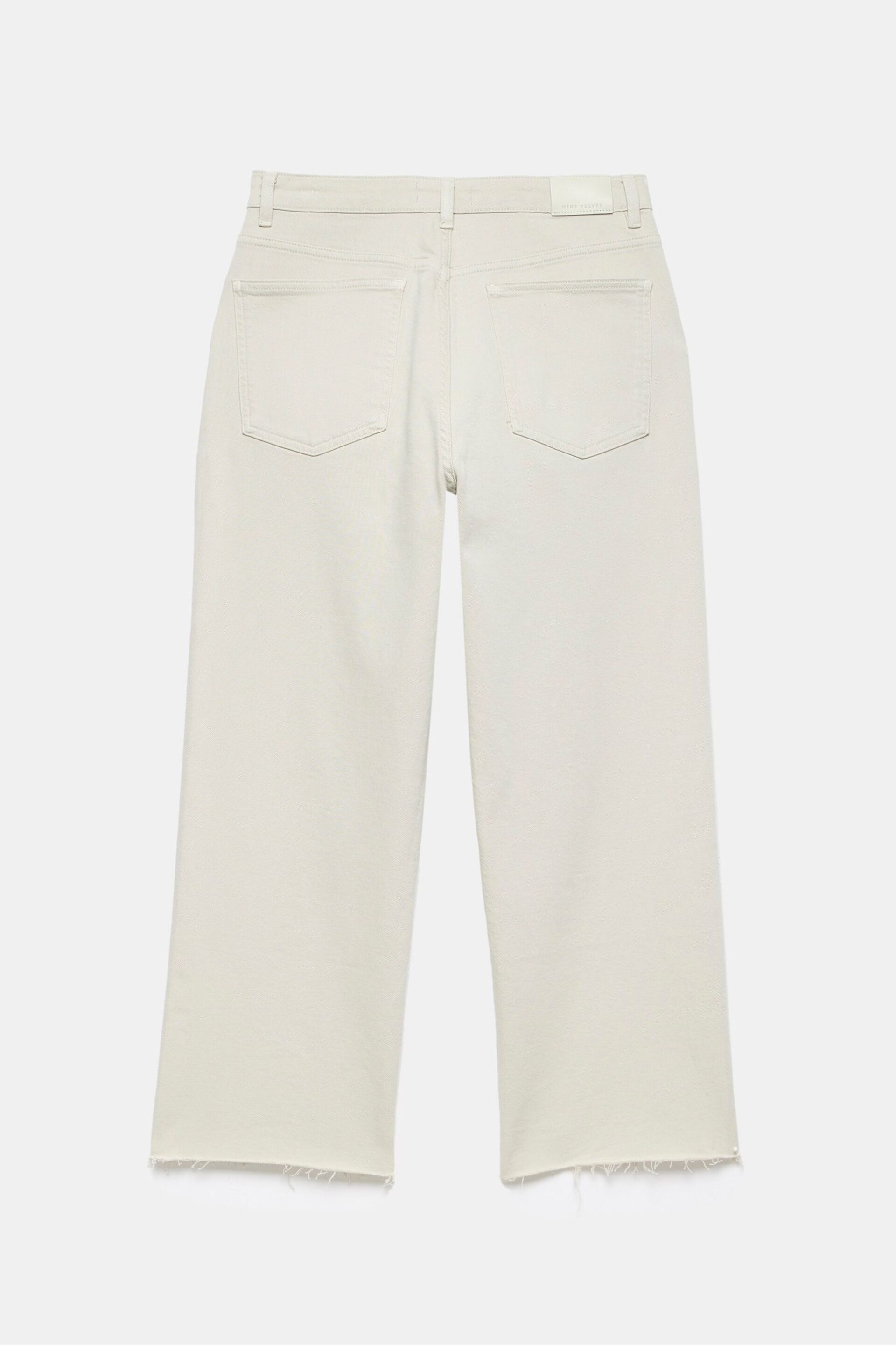 Mint Velvet Cream Beige Cropped Wide Jeans - Image 4 of 4