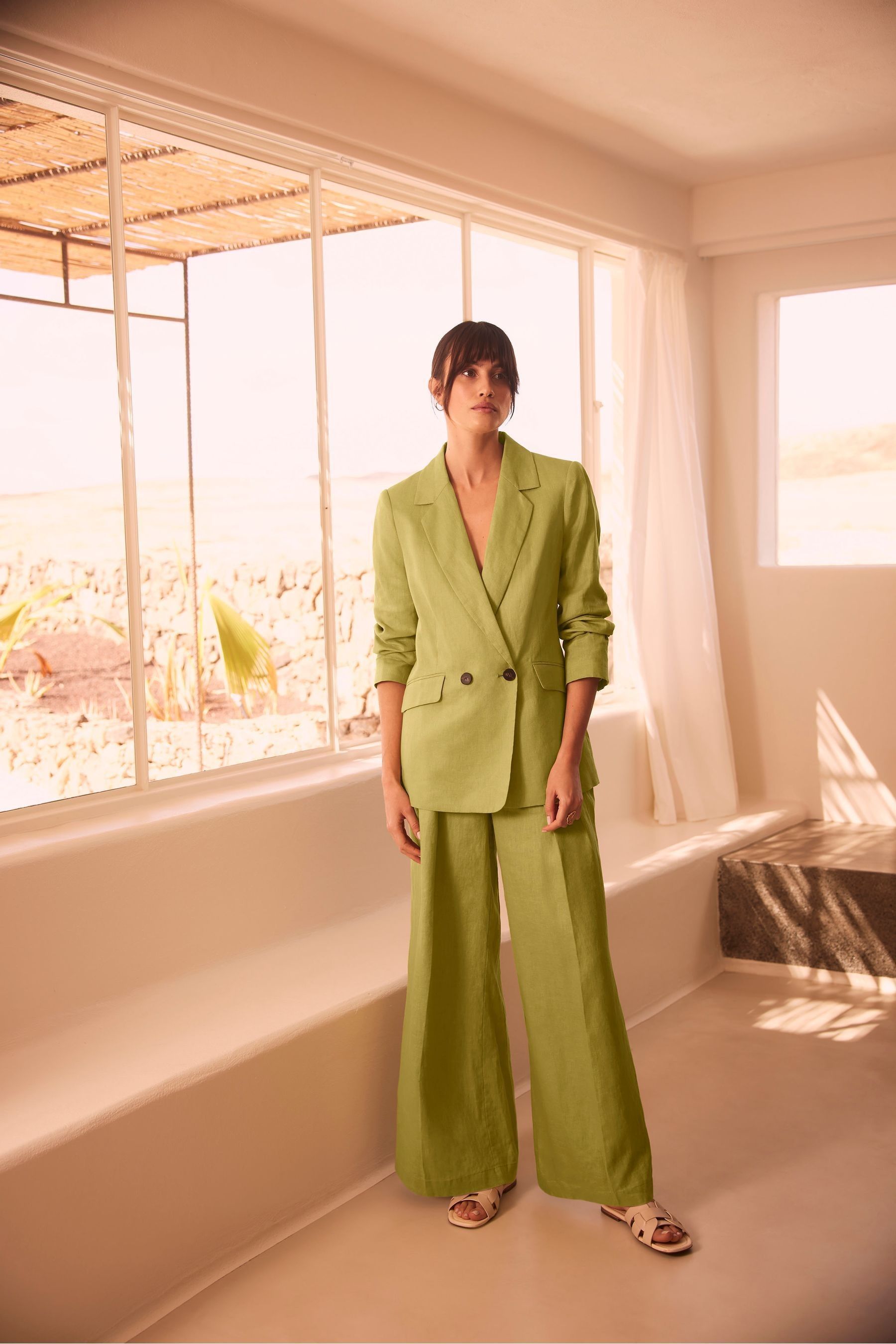 Mint velvet linen trousers discount