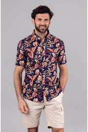 Lakeland Clothing Blue Ashley Cotton Short Sleeve Shirt - Image 6 of 7