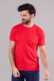 Lakeland Clothing Red Logan Cotton Blend Short Sleeve T-Shirt - Image 1 of 5