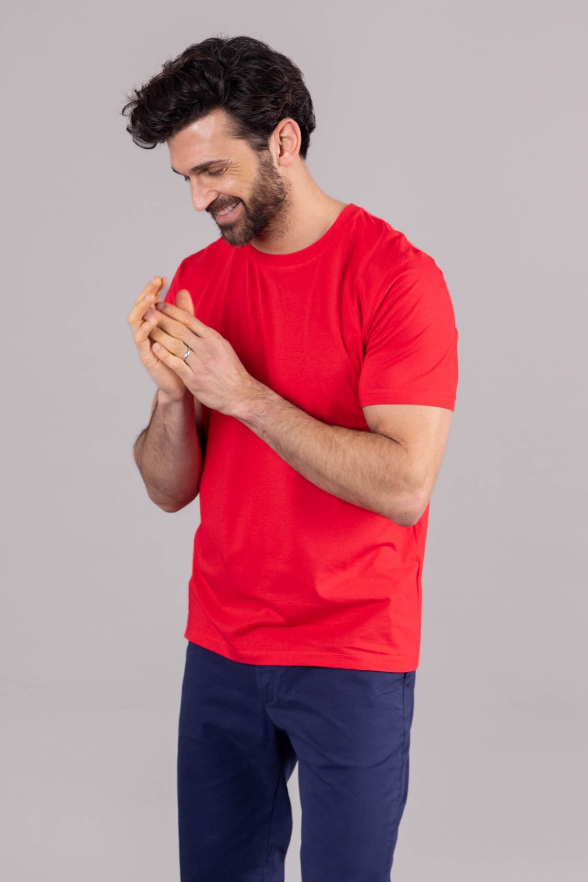 Lakeland Clothing Red Logan Cotton Blend Short Sleeve T-Shirt - Image 5 of 5
