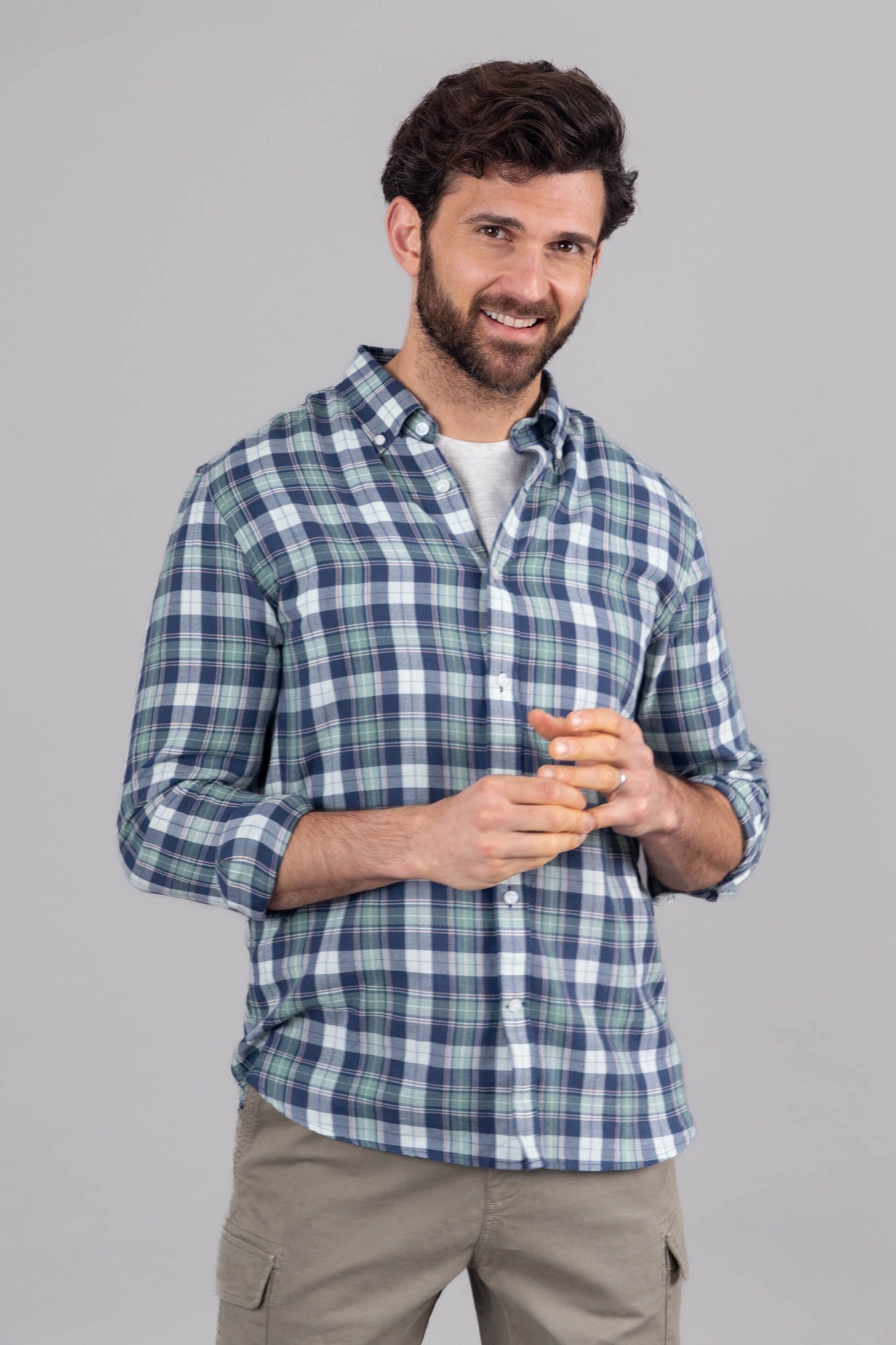 Lakeland Clothing Blue Warrick Cotton Check Shirt - Image 5 of 8